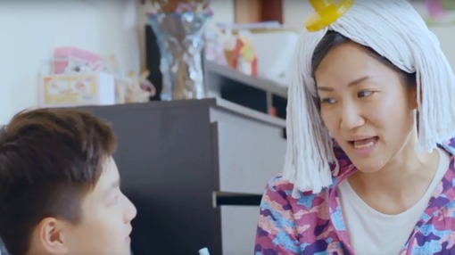 mother talking to her son