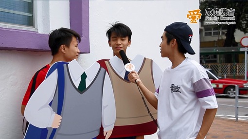 a person interview two teenagers